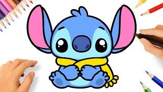 HOW TO DRAW CUTE KAWAII STITCH EASY