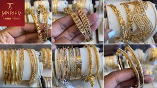 Daily wear stylish gold bangles with price  Tanishq stylish daily wear gold bangle designs 2022