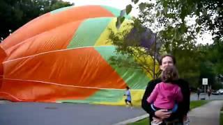 Hot Air Balloon in Park Forest