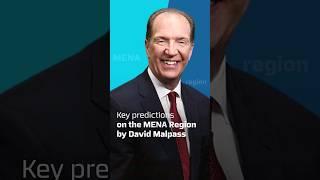 Key predictions on the MENA Region by David Malpass. #WorldGovSummit