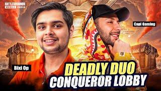 Bixi Op & Capi Gaming Dominating Conqueror Lobby   Fastest 1v4 Solo vs Squad Clutches  BGMI