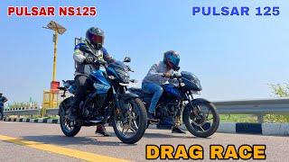 BAJAJ PULSAR NS 125 VS BAJAJ PULSAR 125   RACE TILL THEIR POTENTIAL 