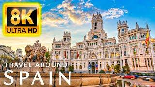 SPAIN with HD 8K ULTRA 60 FPS - Travel to the best places in Spain with relaxing music 8K TV