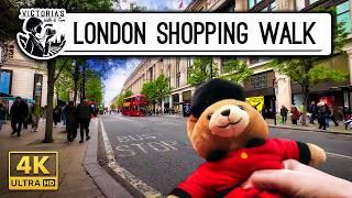 I Walked Londons Famous Shopping District UK Oxford Street Selfridges Hamleys 4K