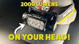 Review And Beam Test Of Nitecore HC65 UHE Showcasing The Power Of 2000 Lumens On Your Head