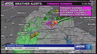 Live updates Tornado warnings in the Carolinas