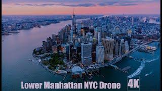 Lower Manhattan New York City NYC in 4K Ultra HD Drone Video