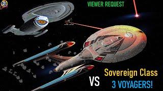 Viewer Request - USS Enterprise E VS 3 USS Voyagers - Star Trek Starship Battles