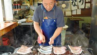 うなぎ田代に朝5時30分から密着。早捌き、串打ち、焼きの職人技術。日本一の鰻の行列。Japanese Food GRILLED EEL cooks day