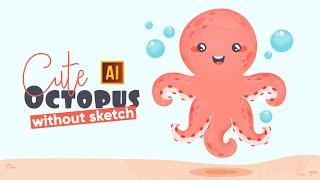 HOW TO DRAW AN OCTOPUS WITH WATERCOLOR TEXTURE IN ADOBE ILLUSTRATOR