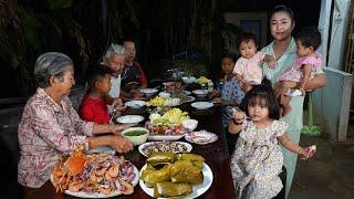 Peaceful and delicious dinner of countryside family - Sreypov life show