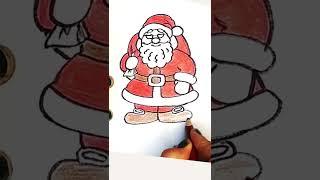How to Color Easy Santa Caus step by step Christmas drawing very easy for beginners.
