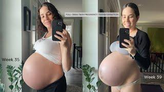 TWIN PREGNANCY TRANSFORMATION WEEK BY WEEK  15 to 40 Weeks Full-term