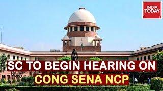 Supreme Court To Begin Hearing On Cong-NCP-Shiv Sena Shortly Sr Cong Sena Leaders At Court