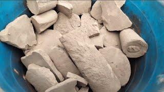 Soft powdery pure mud dirt Dry crumbling in tub satisfying ASMR sounds