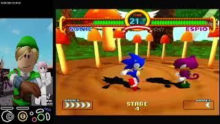 Sonic the Fighers In 7 mins and 26 seconds.