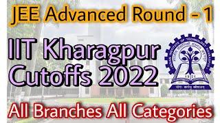 IIT Kharagpur Cutoffs JEE Advance 2022Round - 1 All Branches All Categories Full Details