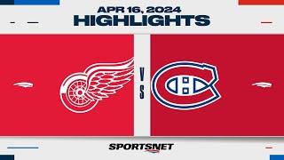 NHL Highlights  Red Wings vs. Canadiens - April 16 2024