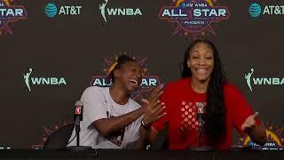 Aja Wilson Jewell Loyd interview at WNBA All-Star Weekend  Las Vegas Aces Seattle Storm