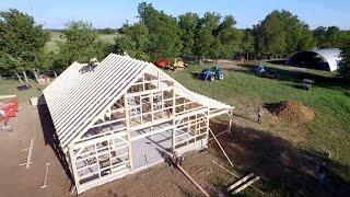 Raising a Timber Frame Barn Kit in Oklahoma