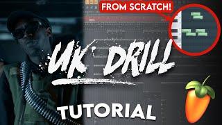 HOW TO MAKE DARK AGGRESSIVE UK DRILL BEATS FOR UNKNOWN T UK Drill Tutorial - FL Studio