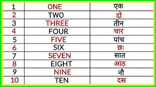 Numbers Name in Eglish and Hindi  Hindi Number Name 1-10  1 से 10 तक गिनती  1 se 10 Tak Spelling