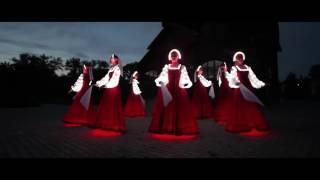 Russian folk dance in Siberia. Artists of LED show CARE