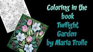 Speed coloring in the book Twilight Garden by Maria Trolle