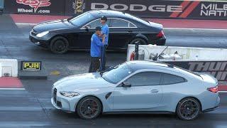 BMW m4 vs AMG Mercedes - drag racing