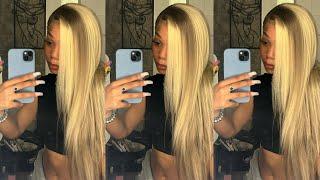 hair vlog watch me install a 28” blonde balayage unit  ft. ashimary hair