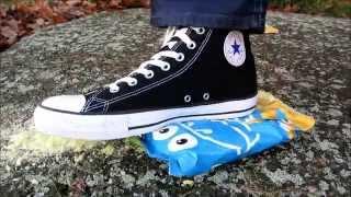 My black Converse stomping on cheese snacks