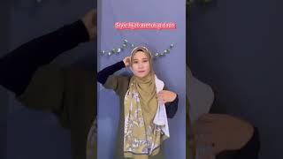 Tutorial hijab segi empat motif menutup dadacantik & elegan  #subscribe #hijabtutorial #style