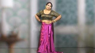 Model Shabana Expression Video  How to Wear Pink Satin Saree  Saree Draping Fashion  IQUBE