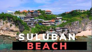 DRONE IN BALI 2021  Famous SULUBAN BEACH for Surfer  ULUWATU  BALI