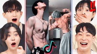 Koreans React to 6 Feet Tall And Super Strong Tiktok For The First Time