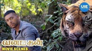 Vanamagan Movie Scenes  Tiger saves the tribal man from danger  Jayam Ravi  Sayyeshaa