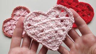 Valentines Crochet Granny Square Heart Coaster - Beginners Tutorial