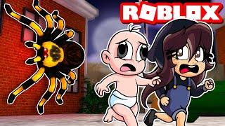 ¡ESCAPA DE LA ARAÑA ASESINA EN ROBLOX   ¿SOBREVIVIREMOS? BEBE NOOB Y BEBE NOOBSI