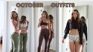 October try-on haul- Skims Brandy Melville Sleep wear Athleisure Casual fall outfits