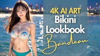 4K AI ART video - Japanese Model Lookbook - Bandeau Bikini