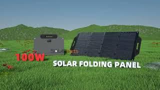 Solarparts 100W Solar Folding Panel is designed for outdoor portable charging.