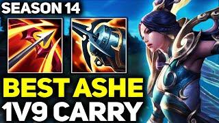 RANK 1 BEST ASHE IN THE WORLD 1V9 CARRY GAMEPLAY  Season 14 League of Legends