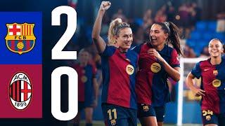 HIGHLIGHTS  FC BARCELONA 2 vs 0 AC MILAN  GAMPER 2024