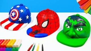 How to make Cap hat mod superhero Hulk Spider-man Captain America with Clay