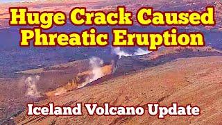 Huge Crack Which Caused Amazing Phreatic Eruption Iceland KayOne Volcano Eruption Update