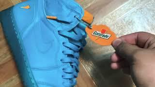 Jordan 1 Gatorade “Blue Lagoon” on feet 