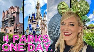 Disney World EVERY PARK Challenge  Park-Hopping To All 4 Parks Rides Snacks Photos & MORE