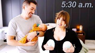 a REAL Day in the Life with a NEWBORN and 2 KIDS full 24 hours