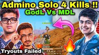 GodLike Vs Medal 3v3 In Proper T1 Scrims Admino Solo 4 Kills 4MT Mard Failed 