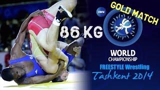 Gold Match - Freestyle Wrestling 86 kg - A. SADULAEV RUS vs R. SALAS CUB - Tashkent 2014